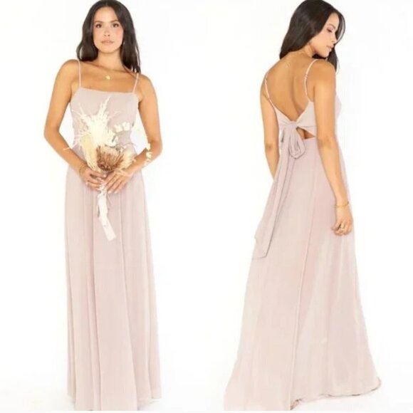 Show Me Your MuMu Dresses & Skirts - Show Me Your MuMu Weddings Lauren Pale Pink Tie Back Bridesmaid Maxi Dress M